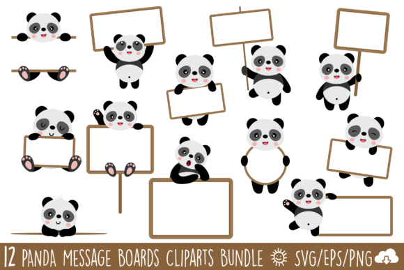 Adorable Panda Message Boards for Creative Projects