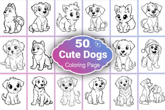 Cute Dog Coloring Page: Creative Assets for Designers