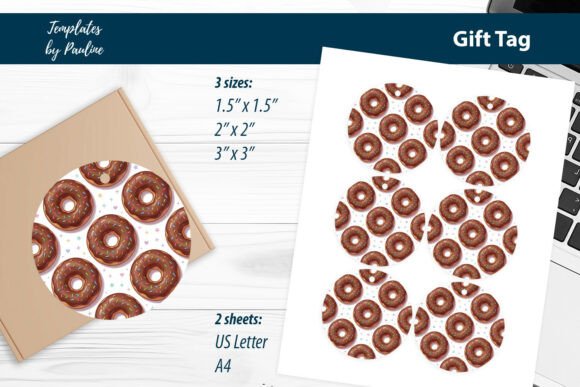Dessert Box Donut Gift Tag Print and Cut