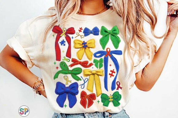 Faux Yarn Coquette Autism Bow Shirt Png: Creative Uses for Designers, Makers, and Advocates