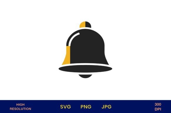 Golden Bell Icon Vector Design Isolated: A Versatile Visual for Education and More