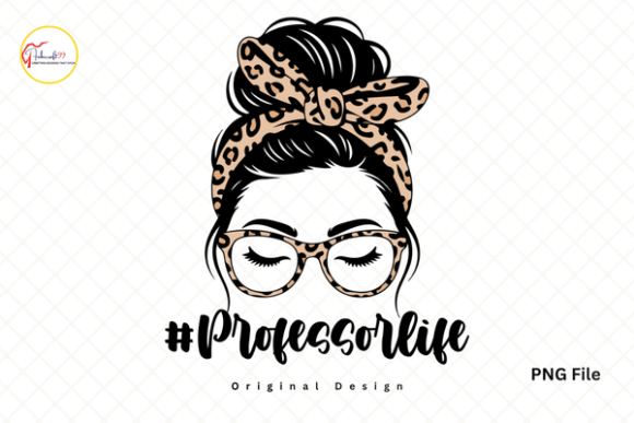 Leopard Print Messy Bun Professor Tshirt: A Style Statement for the Modern Academic
