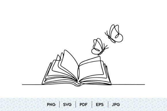 Open Book Butterfly Line Art SVG: A Symbol of Transformation and Learning