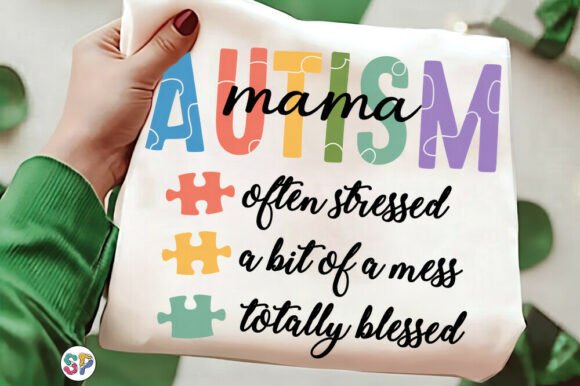 Retro Autism Mama Blessed Stressed Shirt