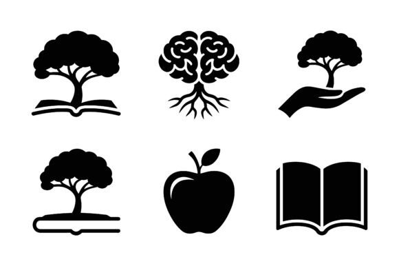 Tree of Knowledge Brain Vector Silhouette: Cultivating Wisdom Through Design